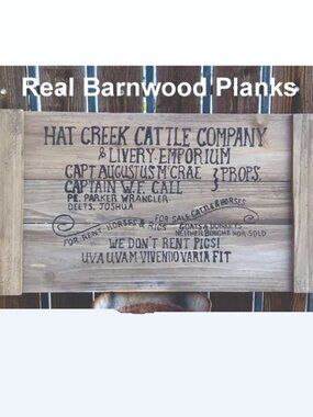 Lonesome Dove Hat Dreek Cattle Co Real Barn Wood Sign